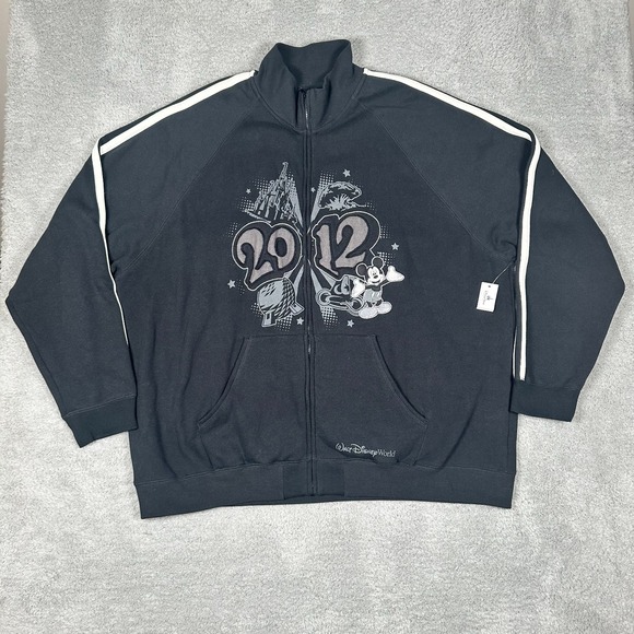 Disney Jackets & Blazers - Vintage Disney Parks Zip Up Jacket Sweater 2012 RARE Y2K Mickey Mouse 3XL NWT‎